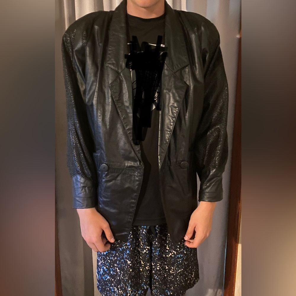 Cayenne, black, leather jacket, size M